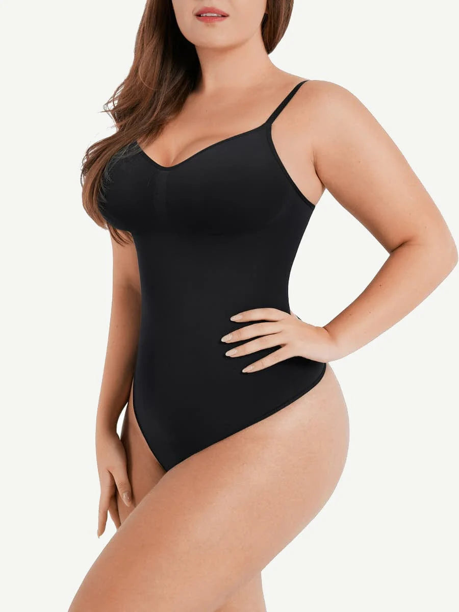 BARELY THERE THONG BODYSUIT - BLACK