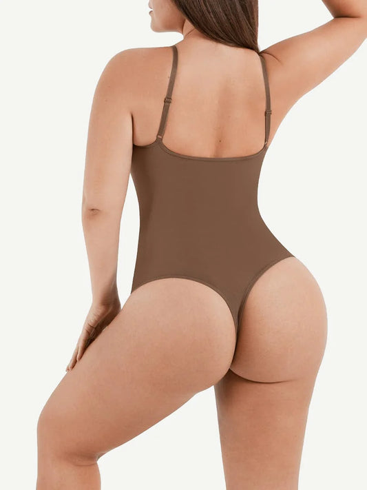 BARELY THERE THONG BODYSUIT - MOCHA