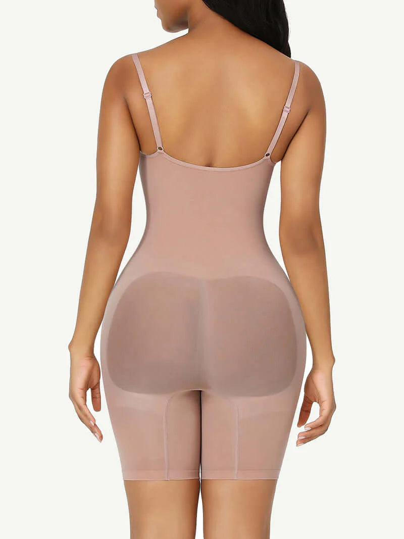 BARELY THERE MID THIGH SHORTS BODYSUIT - NUDE