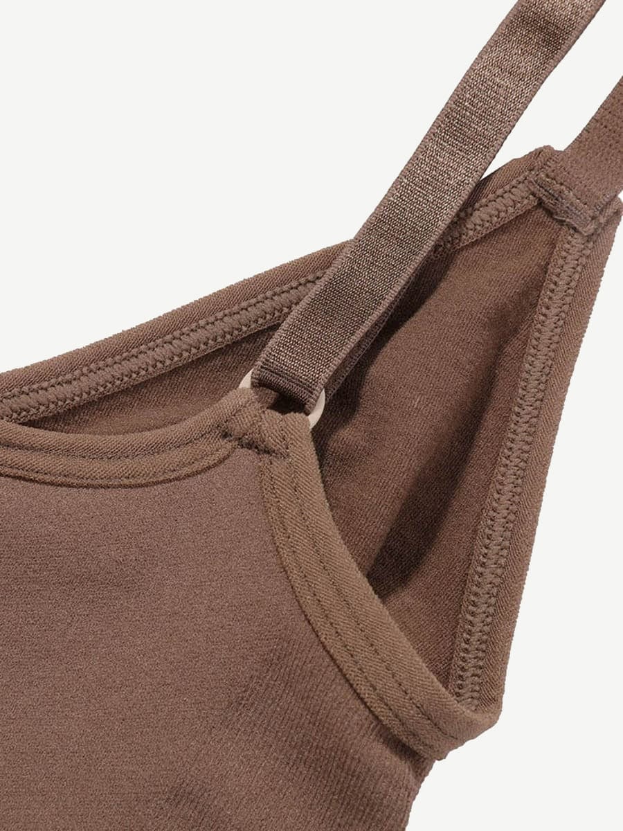 BARELY THERE MID THIGH SHORTS BODYSUIT - MOCHA