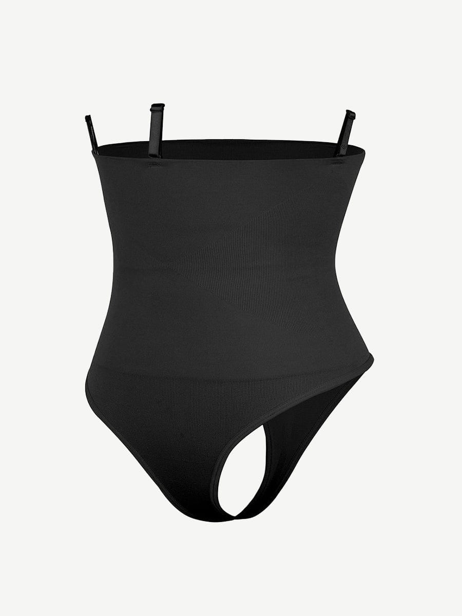 HIGH WAIST THONG - BLACK