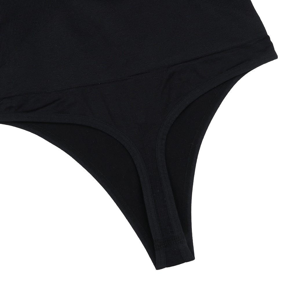 HIGH WAIST THONG - BLACK